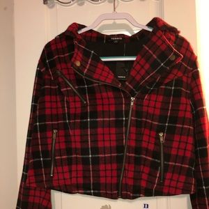 Torrid Cropped Plaid Jacket
